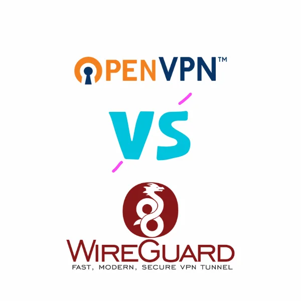 logos of the OpenVPN and WireGuard VPN protocols divided by a "vs." symbol