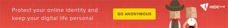 banner advertising a VPN service offered by hide.me