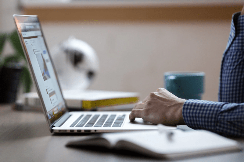 person working on laptop