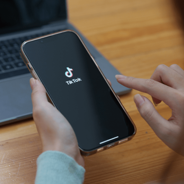 smartphone with the logo of TikTok app on the screen