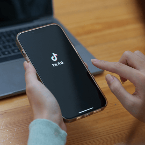 The app TikTok - logo on a smartphone