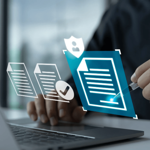 Digital privacy policy contract signing concept