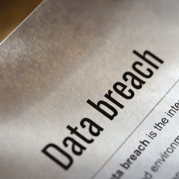 data breach printed on a white paper