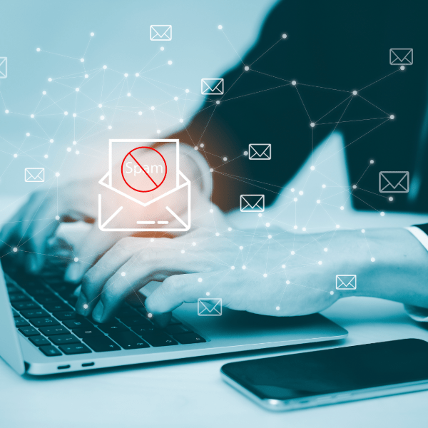 visual representation of someone receiving phishing emails